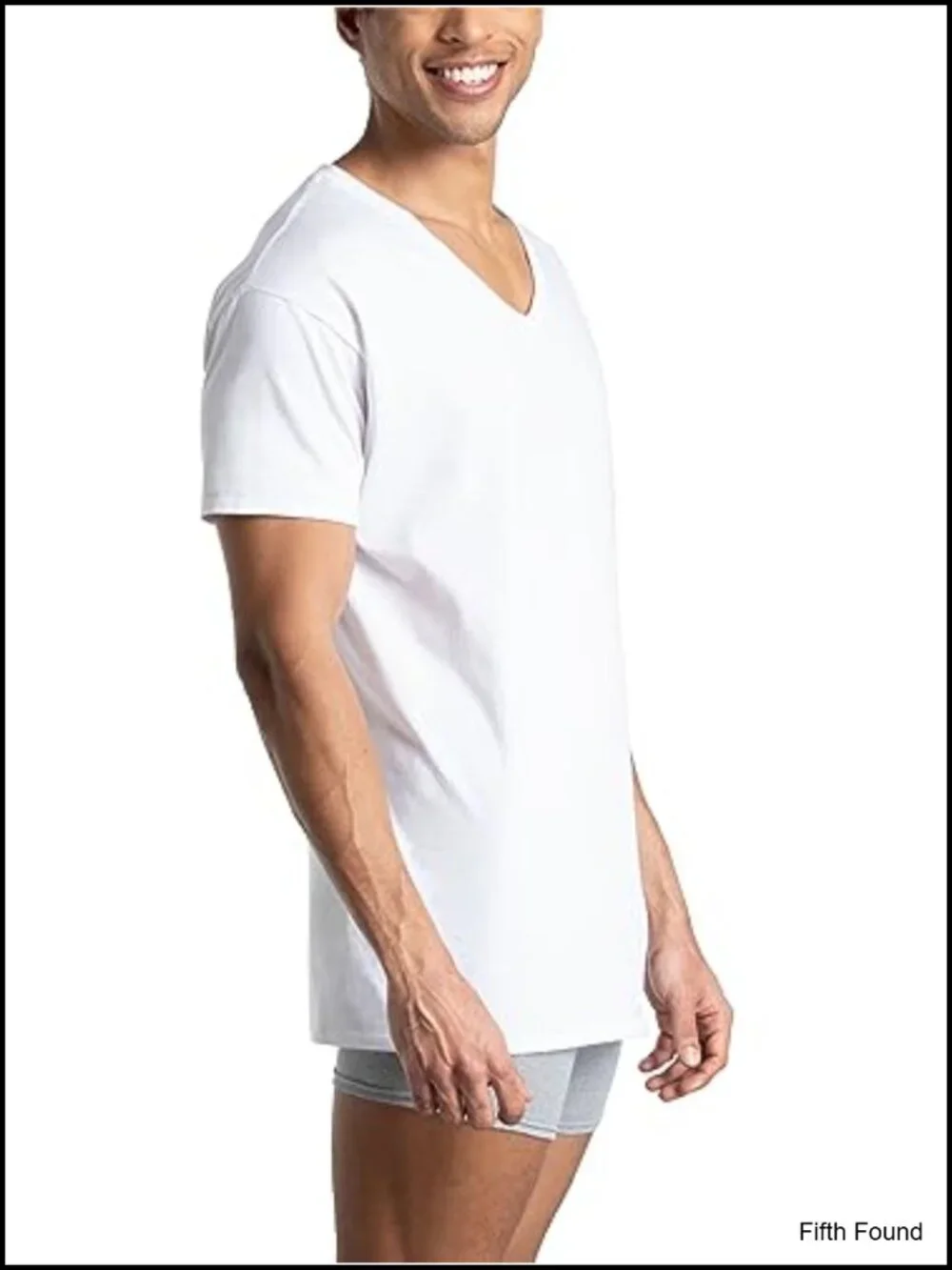 Men's V-Neck Undershirts 6 Pack Moisture Wicking Tag Free Cotton